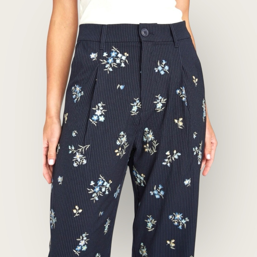 DRIFTWOOD Navy Floral Wide Leg Pants